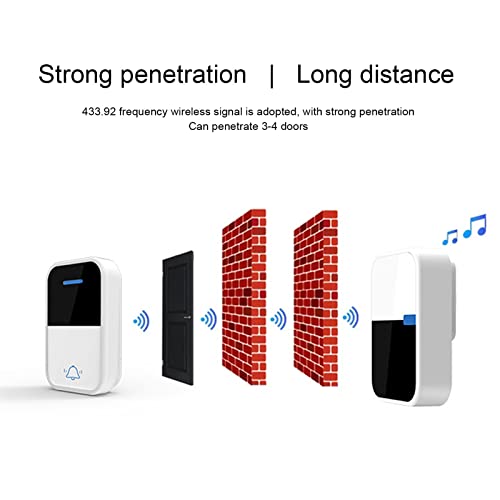 Receptor Transmissor de Campainha, Longa DistâNcia de Recepção Multiuso IP44 à Prova D'áGua Conjunt