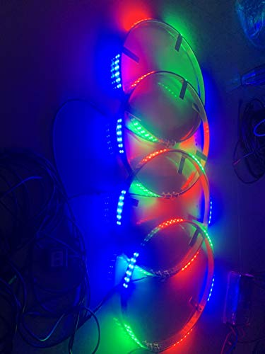 Dream Chasing Color Flow 15.5'' IP68 Waterproof Double Row 300Leds Brightest Strobe Led Wheel Ring Lights Rim Lights Car Tire Lights Blue-Tooth APP Control Multi-Colors 4 Lights - Thumbnail 3