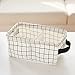 MRBJC Składany prostokątny płócienny materiał kosz do przechowywania półka kosz organizer biała kratka 22 * 13 * 10 cm