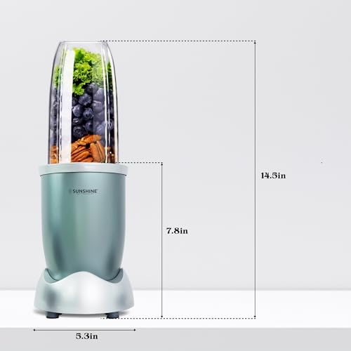 Image of Sunshine Nutri Vita Pro 2 In 1 Nutri Blender Slate Grey, Powerful 1000 Watts Copper Motor, Blender for Smoothies and Juices, Stainless Steel Body, 2 Blade Set: Wet & Dry| 2 Year Warranty