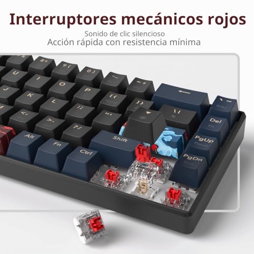 Teclado mecánico con interruptor rojo lineal para evitar fatiga al escribir 3