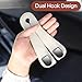 2025 Automotive Seat Back Hooks,Leather Car Seat Hooks,Dual Headrest Organizer Hangers for Purses, Bags & Phones, 2 in 1 Car Headrest Hidden Hook for Tidy Organization,Pack of 2(Ivory White)
