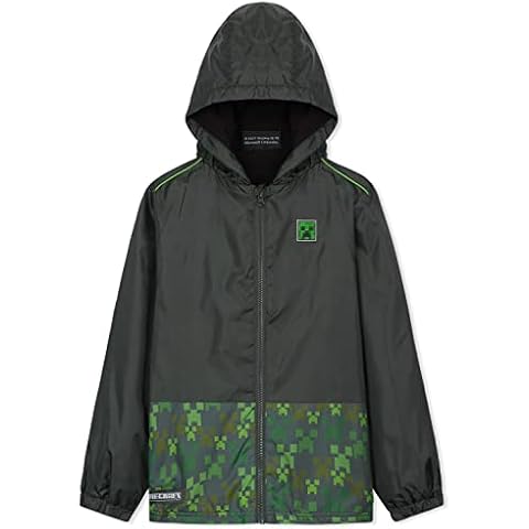 Chubasquero Impermeable Minecraft Niño con Capucha y Forro Interior Cover