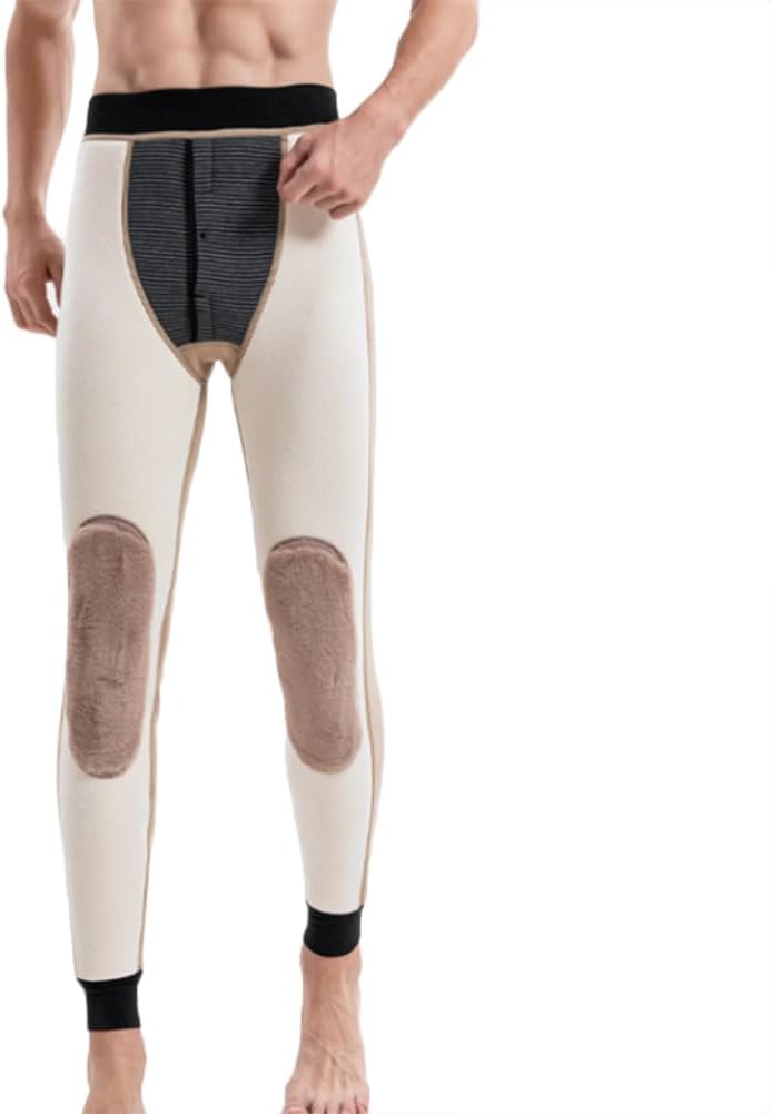 HSQSMWJ Men Long Johns Fleece Lined Thermals Bottom Set Base Layer for Cold Weather 2XL-4XL