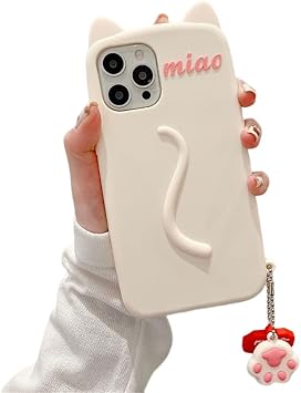 UnnFiko iPhone 7 Plus / 8 Plus Case, Chubby Cat Funny Ear Pattern Animal Pattern Character iPhone 7 Plus/8 Plus Case Silicone Smartphone Case Cute Pendant Soft Protective Cover for Phone iPhone 7