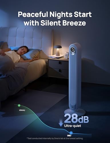 image for Dreo Tower Fan 42 Inch,Quiet Oscillating Bladeless Fan with Remote, 6 