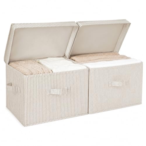 StorageWorks Fabric Storage Bins with Lids, Closet Storage Bins