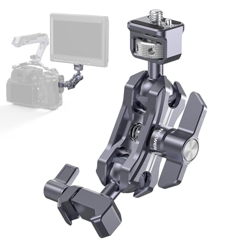 NEEWER Lightweight Magic Arm, Articulating Friction Arm with 1/4 Screw & NATO Clamp, Retractable Anti Twist Locating Pin, 360° Ball Head for Field Monitor, Compatible with SmallRig Cage, UA072