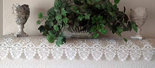 Galleria Di Giovanni Lace Dresser Scarf Mantel Shelf Runner Doily Neutral Burlap Natural Taupe Antique Ivory Victorian 66 Inch #TOP6