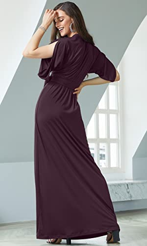 Image of KOH KOH Womens Long Pleated Flowy Modest Evening Wedding Guest Maxi Dress