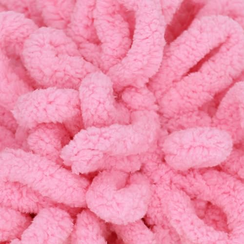 JubileeYarn Fun Finger Loops Yarn - Polyester Jumbo Weight Loop Yarn - 100g/Skein - Tickled Pink - 3 Skeins