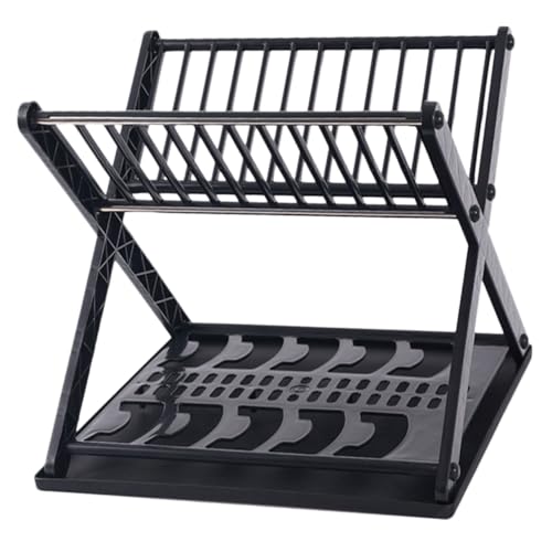 BEBEMOKO 1 juego de escurridor de platos compacto para el hogar, para platos, cuencos, fácil de limpiar y almacenamiento de cocina para uso en el hogar, hotel, restaurante