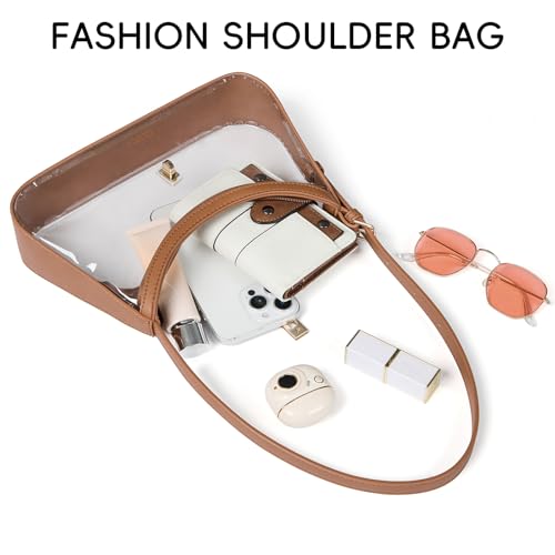 Image of CLUCI Clear Bag for Stadium Events, Clear Purses for Women, Shoulder Bag Hobo Handbag with Adjustable Strap