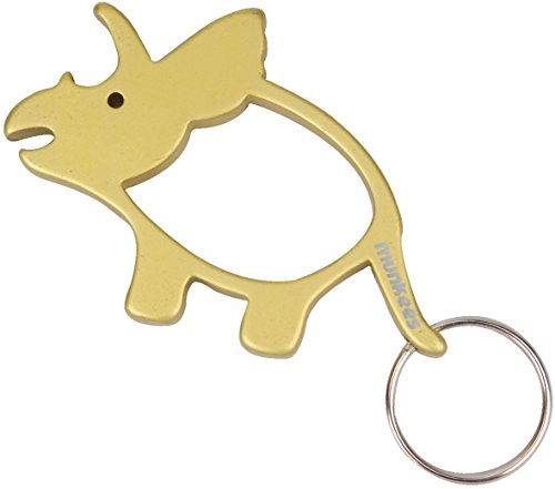 AceCamp Munkees Triceratops Dinosaur Bottle Opener Keychain, Small Pocket-Sized Bottlecap & Wine Openers, Mini Paleontology 3-Horned Keyrings, Key Chain Opens Beer, Cans, Caps & More