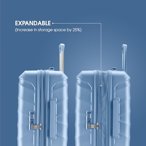 Image of Maleta Crescent Set of 3 | Small + Medium +Large |TSA Lock,Expandable,Anti-Theft Zipper,Wet-Dry Compartment | Trolley Bags | Luggage |Suitcase for Travel(Blue, Set of 3 (Small-Medium-Large))