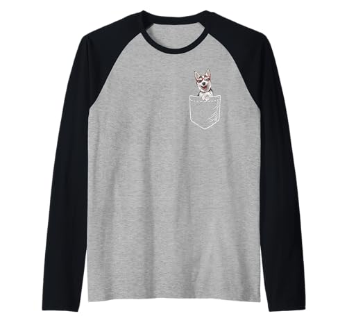 Mens Womens Kids Pocket Siberian Husky Dog Lover Maglia con Maniche Raglan