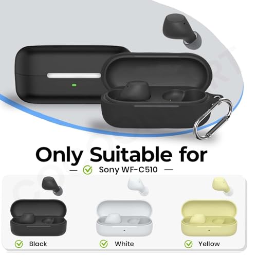 Image of Silicone Case Cover Compatible for Sony WF-C510 with Hygiene Kit (Black)