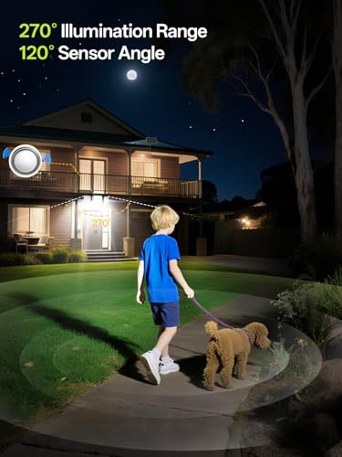 Security Lights Outdoor Motion Sensor 233LED 360° Rotatable 3 Heads Solar Wall Light with 3 Modes Remote,IP65 Waterproof Solar Wall Lights for Front Door Yard Garage Garden,1Pack - Image 4