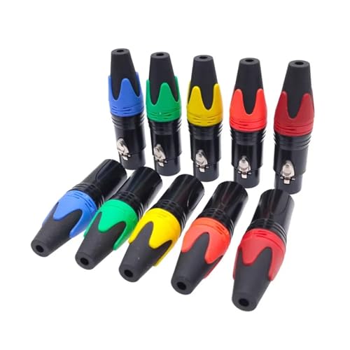 Conector XLR audio de 3 pines macho hembra color negro para cable altavoz microfono pack 5 3