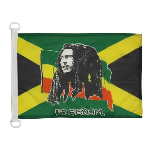 AZ FLAG Pabellón Náutico Bob Marley 45x30cm – Bandera de barco jamaicana – Jamaica 30x45 cm