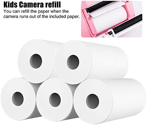 10 Rolls Camera Printing Paper, Portable White Kids Camera Wood Pulp Thermal Paper Instant Print, Photo Printer Camera Refill Print Paper Rolls for Boys Girls Students Gift(White)
