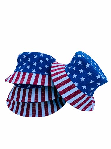 Lux Trends 4 Pack Patriotic Bucket Hat American Flag Team Usa Bucket Hat Summer Beach Usa Canvas Fisherman Hats Sun Protection Hat For Men Women Kids Americana Labor Day 4Th Of July Reversible Blue #TOP2