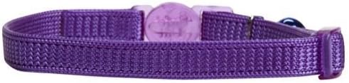 Coastal Pet Safe Cat Adjustable Snag-Proof Nylon Breakaway Collar, Adjust 8" to 12", Purple.