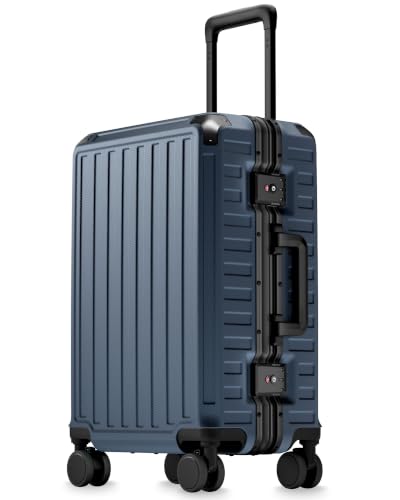 Image of LUGGEX 20 Inch Zipperless Carry On Luggage, Midnight Blue