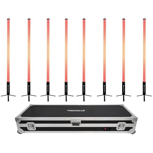 Rockville 8X Rock Saber Black Rechargeable DJ/Stage Pixel Tube Lights