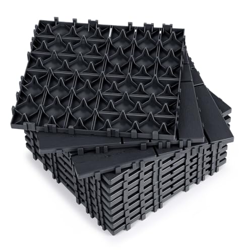 Azulejos para terraza de polipropileno antracita 30x30 cm con sistema de clic