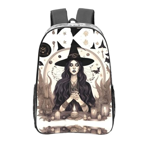 Sac à dos transparent noir Magic Witch avec poches pour le travail et le sport