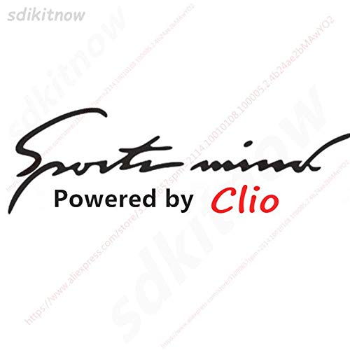 FIOLTY Nueva 8x28cm impulsado por el Deporte de la Etiqueta engomada Divertido Creativo Styling Puerta Accesorios de la decoración para Renault Clio 2 3 4: Negro