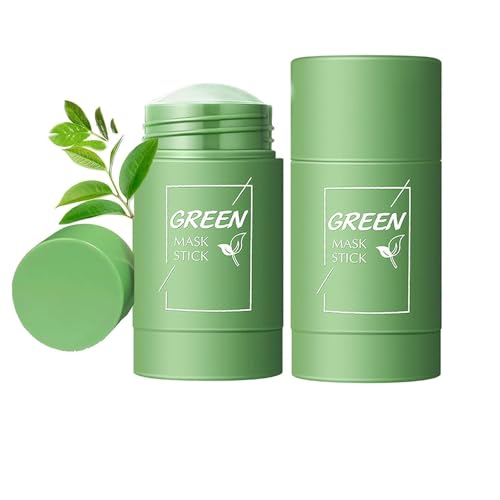 2 Pack Green Stick Mask,Mascarilla Tea Verde, Eliminación de Puntos Negros y Limpieza Profunda Poros, Mascarilla Limpiadora Facial, Regula el Equilibrio Entre Agua y Aceite, Hidratar Piel