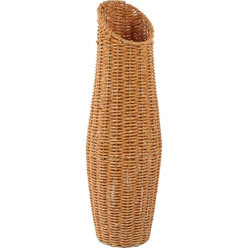 PRETYZOOM Vaso per Fiori in Finto Rattan Vaso Intrecciato da Terra Portafiori di Decorazione Elegante per Casa e Ufficio per Fiori Secchi e Artificiali