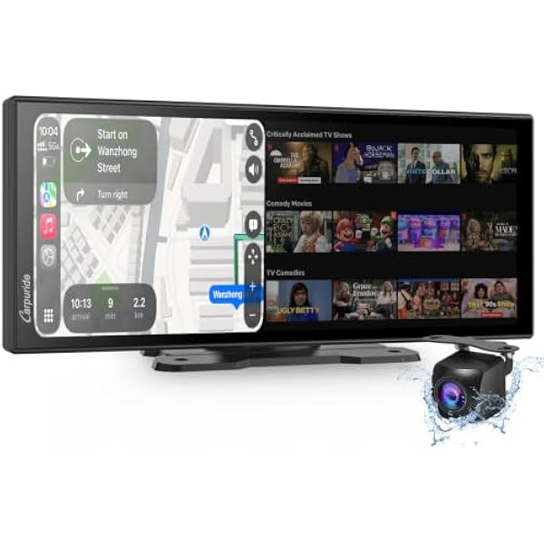 Carpuride W125P CarPlay Ekran z Net-flix YouTube, Bezprzewodowym CarPlay & Android Auto, 11,26\