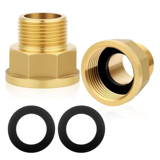 Flintronic 2 Stück Reduzierung 3/4 Zoll auf 1 Zoll, mit 3/4'' Außengewinde x 1'' Innengewinde Messing Zubehör, AG/IG Reduzierstück, mit 2 Gummidichtung, für die Umwandlung von Rohrverbindungen