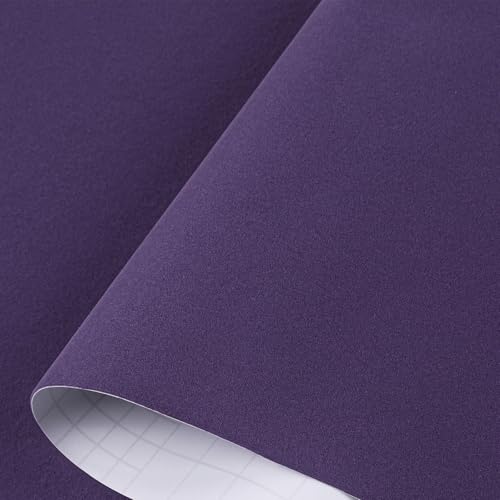 Decotalk Velvet Wallpaper Purple Velvet Peel and Stick Wallpaper Adhesive Felt Contact Paper Purple Flocking Sheet for Crafts Drawer Shelf Liner Jewelry Box 15.7x120 Inch Wall Paper Felt
