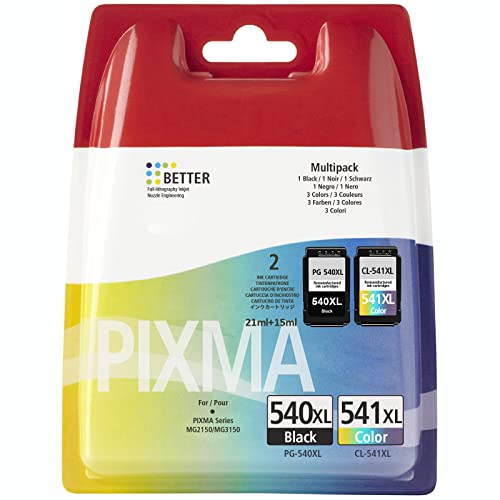 Canon Original PG540 + CL-541 Multipack Tintenpatronen - 2x Schwarz, 2x Farbe, Je 8 Ml