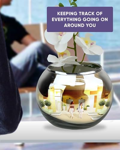 TidyFriend Convex Mirror Vase Silver Cubicle Decorations - 6 Inch Multipurpose Desk Mirror to See Behind You - Aesthetic Office Cubicle Accessories, Office Decor Organizer - Thumbnail 6