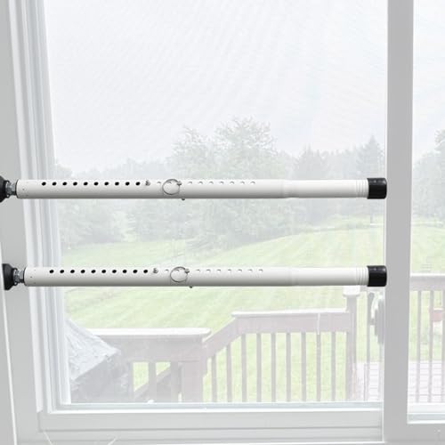 Sliding Door Security Bar 2 Pack, 16.5 to 51.2 Window Security Bar Adjustable Window Locks Security up and Down Glass Door for Vertical Sliding Windows Extends White
