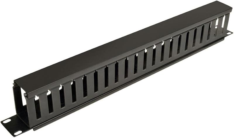 Tripp Lite Organizador de cables vertical para gabinete en rack para servidores, conducto de dedo con cubierta, acero negro, 6 pies/1,8 metros, dos secciones de 3 pies, garantía de 5 años (SRCABLEDUCTVRT)