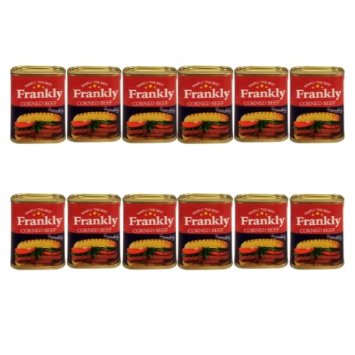 Frankly Corned Beef 340g Tender, Savoury Canned Beef for Sandwiches, Salads & Home-Style Recipes Ready to Eat Pantry Essential Assorted Pack Sizes (Pack of 12)