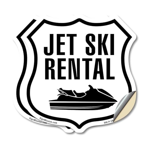 Jet Ski Rental 12 inch X 12 inch Shield Shaped Heavy Duty