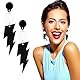 Tyqour 1 Paar 80er 90er Jahre Blitz Bolzen Ohrringe Retro Acryl Neon Ohrringe Damen 80er Jahre Ohrringe Frauen Vintage Schwarz Ohrring für Mottoparty Kostüm Party Maskerade Frau Mädchen