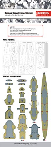 Bâche de masquage 1/350 Blücher Woodhunter pour réussir la peinture du kit Trumpeter 05346