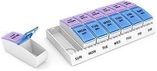 Ezy Dose Travel (7-Day) Pill, Medicine, Vitamin Organizer Box | Weekly, 2 Times