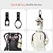HORUCE Stroller Hooks with Silicone Bottle Holders - 2 Pack Heavy Duty Aluminum Carabiner Clips & 2 Universal Silicone Grips for Water Bottles - Universal Organizer for Diaper Bags, Wheelchairs, Carts