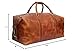 24 Inch Genuine Buffalo Leather Travel Duffle Bag, Overnight Weekend Leather Bag Sports Gym Duffel for Men, Airplane Under Seat Carry on Bags (Tan)