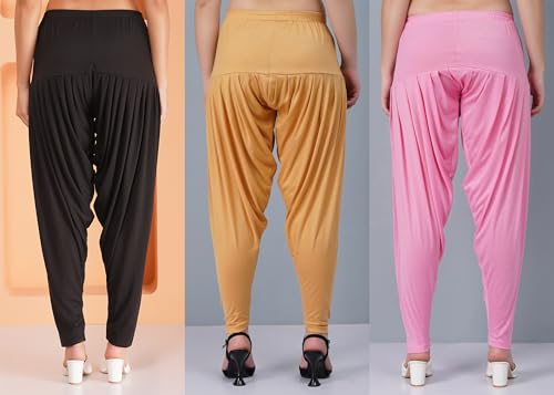 Image of Buy That Trendz Patiyala Pants for Women 3 Combo Patiyala Salwar Harem Viscose Bottoms Pants for Women