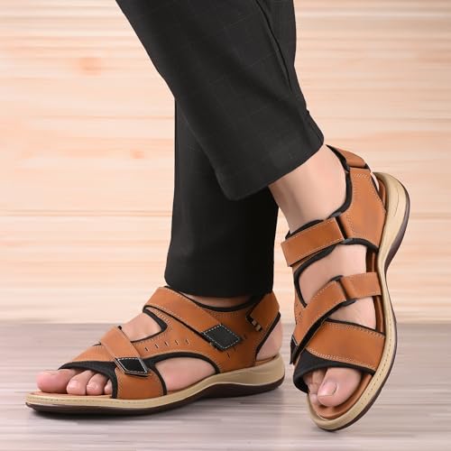 Image of Centrino Men's Sandal |leather sandals for office |New Fashion sandals for Men|Grip Insole for Stability | Comfortable Men Sandal with Premium Comfort & Quality (2029)